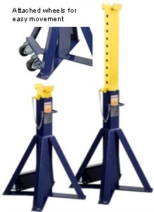 Hein Werner 10 Ton High Reach Heavy Duty Jack Stands